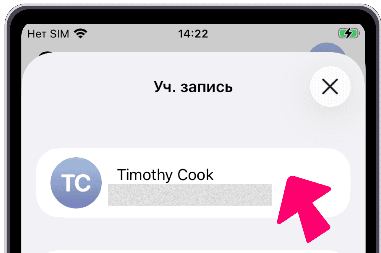 Экран учётной записи